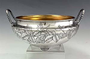Gorham acid etched sterling antique fruit bowl
